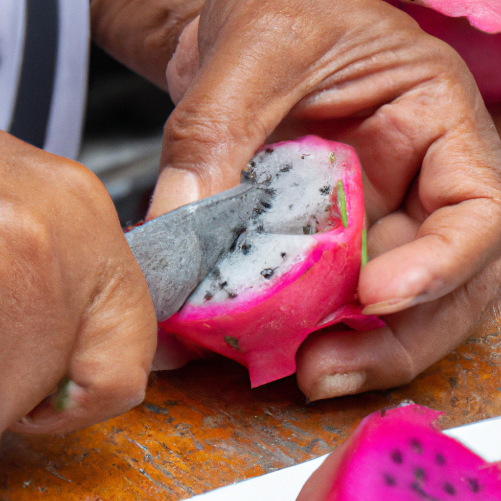 Peeling and Cutting Dragon Fruit 2