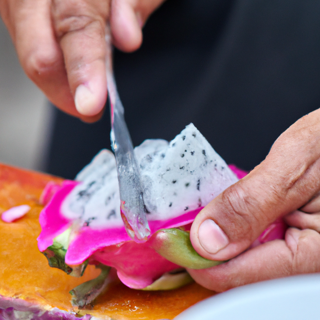 Peeling and Cutting Dragon Fruit 4