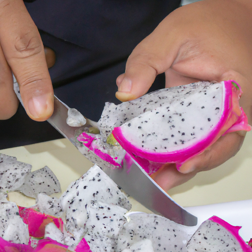 Peeling and Cutting Dragon Fruit